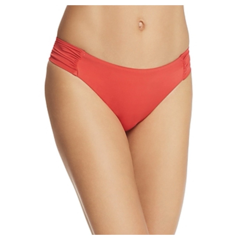 Trina Turk Womens Getaway Shirred Bikini Bottom Red Size 10